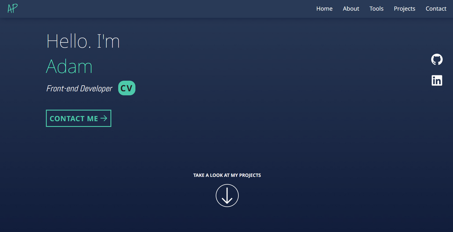 An image of my first portfolio webpage